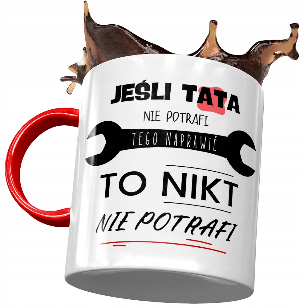 Kubek Czerwony Dla Taty Ojca Na Dzień Taty Prezent Z Nadrukiem Ze Zdjęciem