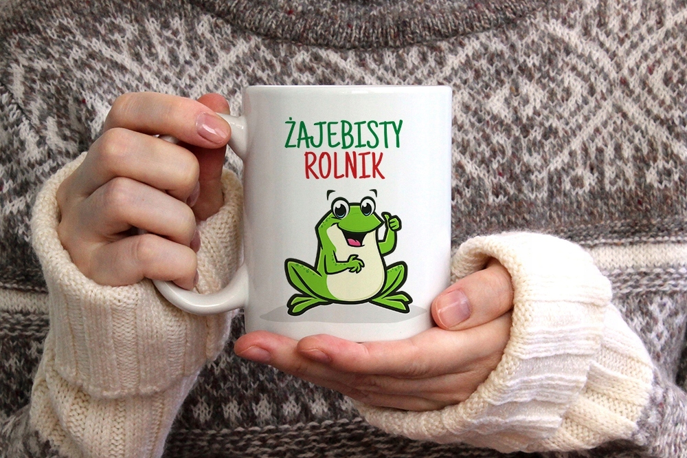 Dla Rolnika Kubek Zółty Mucha Nie Siada Prezent Z Nadrukiem Ze Zdjęciem