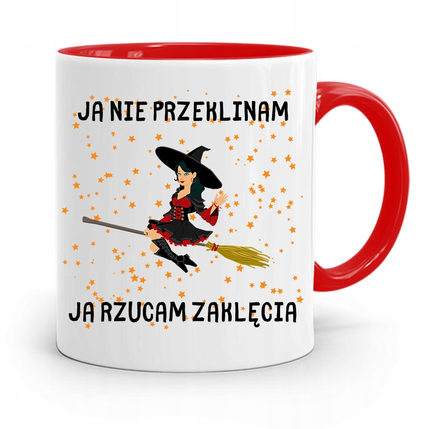 Kubek Czerwony Śmieszny Zabawny Ja Nie Przeklinam Z Nadrukiem Ze Zdjęciem
