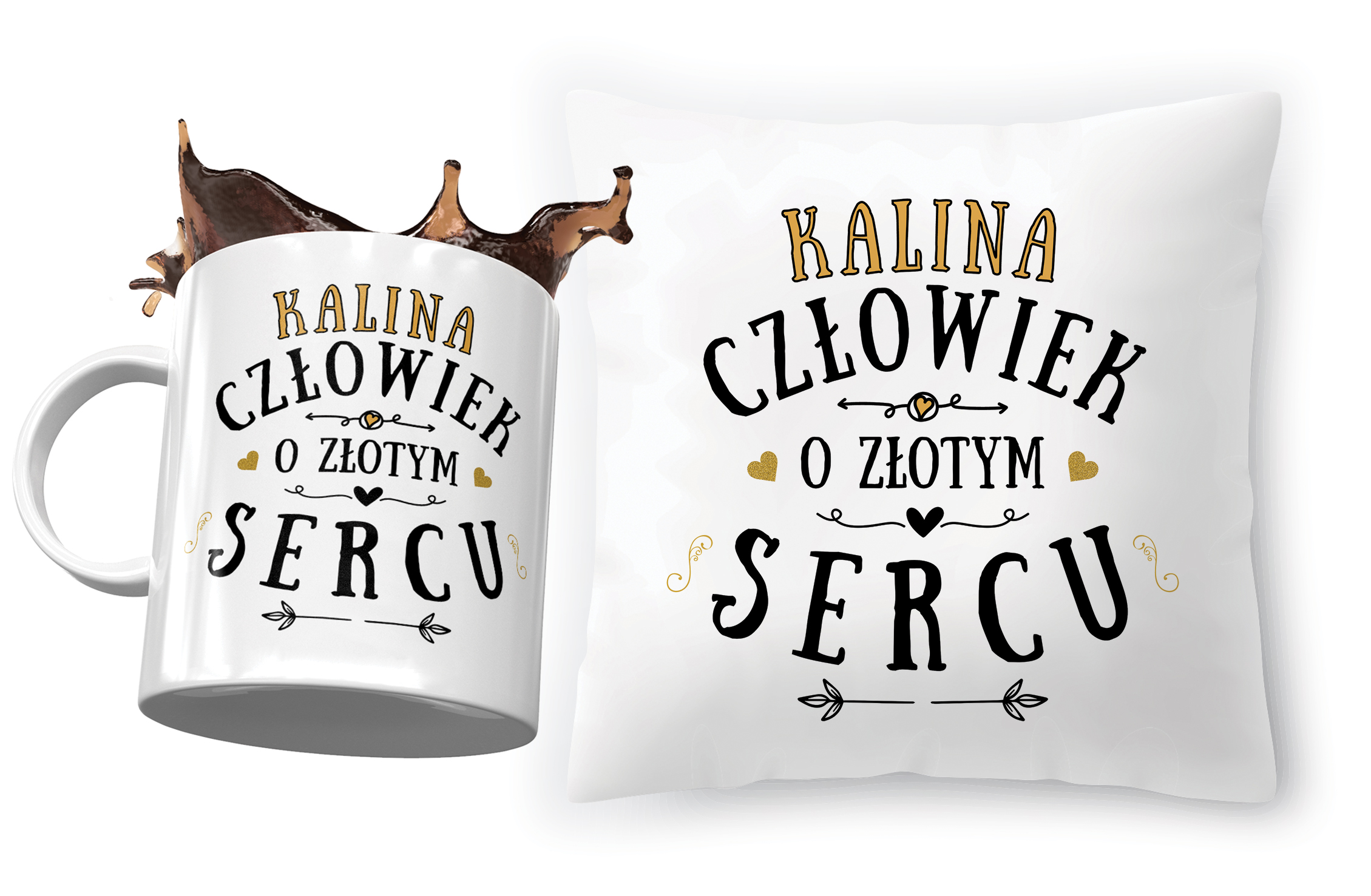 Zestaw Dla Kaliny Poduszka + Kubek Na Prezent Z Nadrukiem Ze Zdjęciem