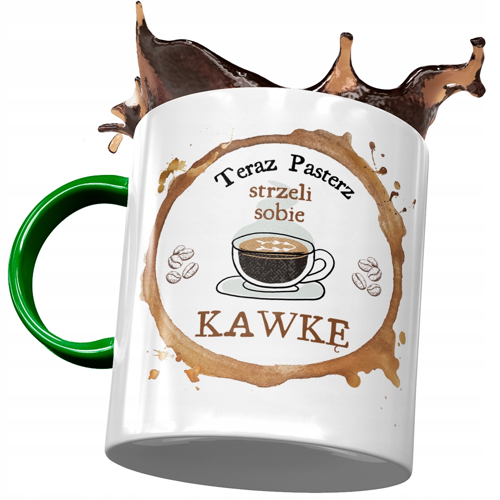 Kubek Zielony Dla Pasterza Strzeli Sobie Kawkę Z Nadrukiem Ze Zdjęciem