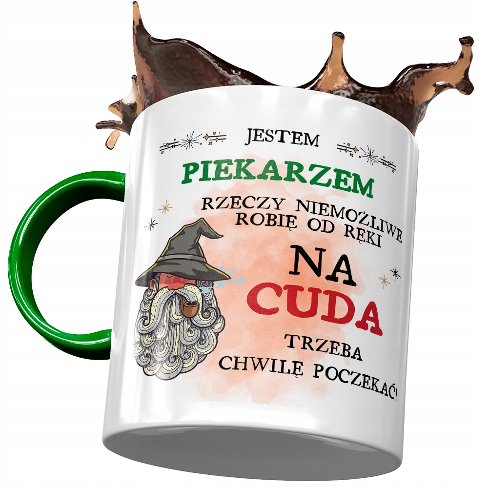 Kubek Zielony Dla Piekarza Jestem Piekarzem Z Nadrukiem Ze Zdjęciem