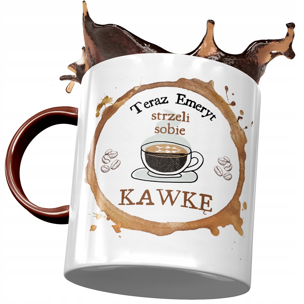 Kubek Bordowy Dla Emerytki Strzeli Kawkę Prezent Z Nadrukiem Ze Zdjęciem