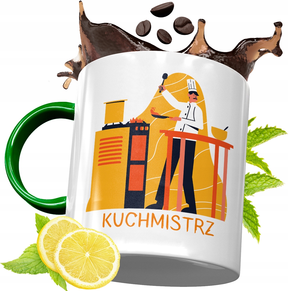 Kubek Zielony Dla Kucharza Idealny Prezent Z Nadrukiem Ze Zdjęciem