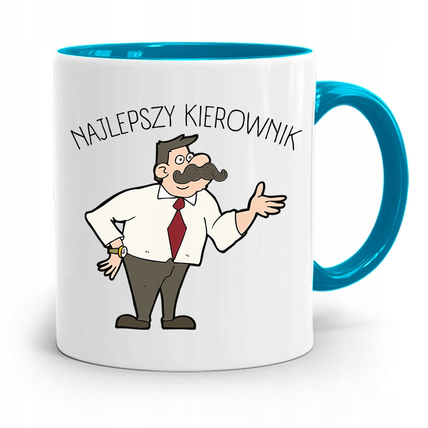 Kubek Błękitny Dla Kierownika Najlepszy Prezent Z Nadrukiem Ze Zdjęciem
