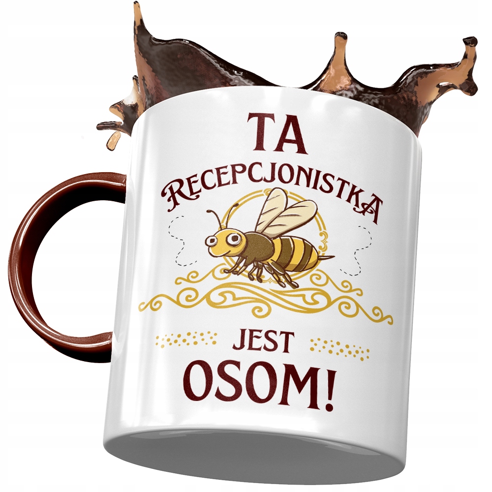 Kubek Bordowy Dla Recepcjonistki Jest Osom! Z Nadrukiem Ze Zdjęciem