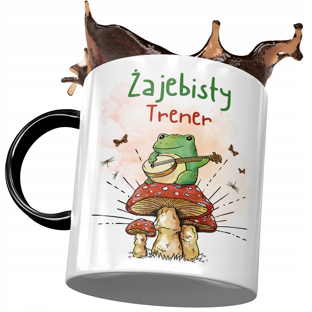 Kubek Czarny Dla Trenera Żajebisty Trener Prezent Z Nadrukiem Ze Zdjęciem