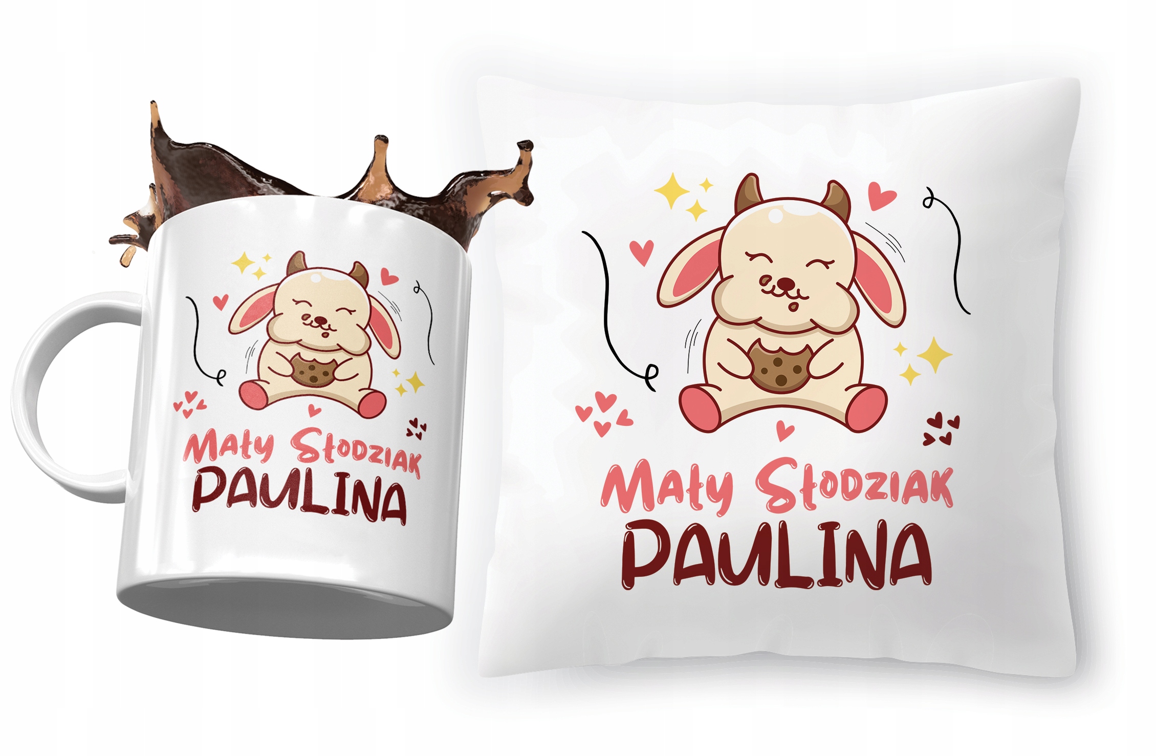 Zestaw Dla Pauliny Poduszka + Kubek Dla Dziecka Z Nadrukiem Ze Zdjęciem