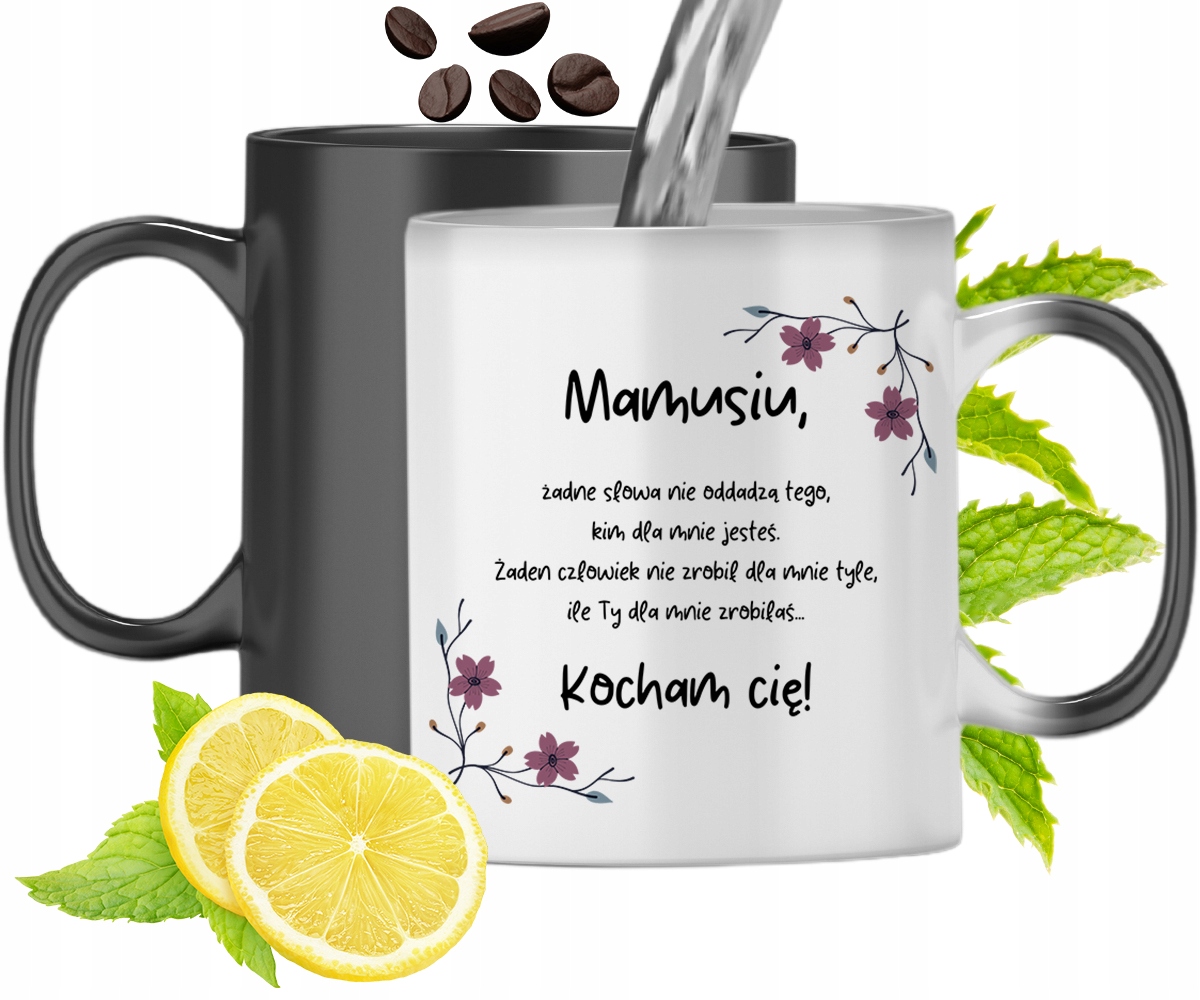 Kubek Magiczny Dla Mamy Zmieniający Kolor Z Nadrukiem Ze Zdjęciem