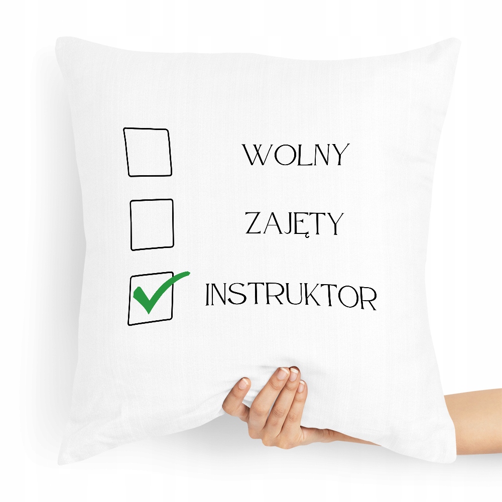 Poduszka Dla Instruktora Wolny Zajęty Instruktor Z Nadrukiem Ze Zdjęciem