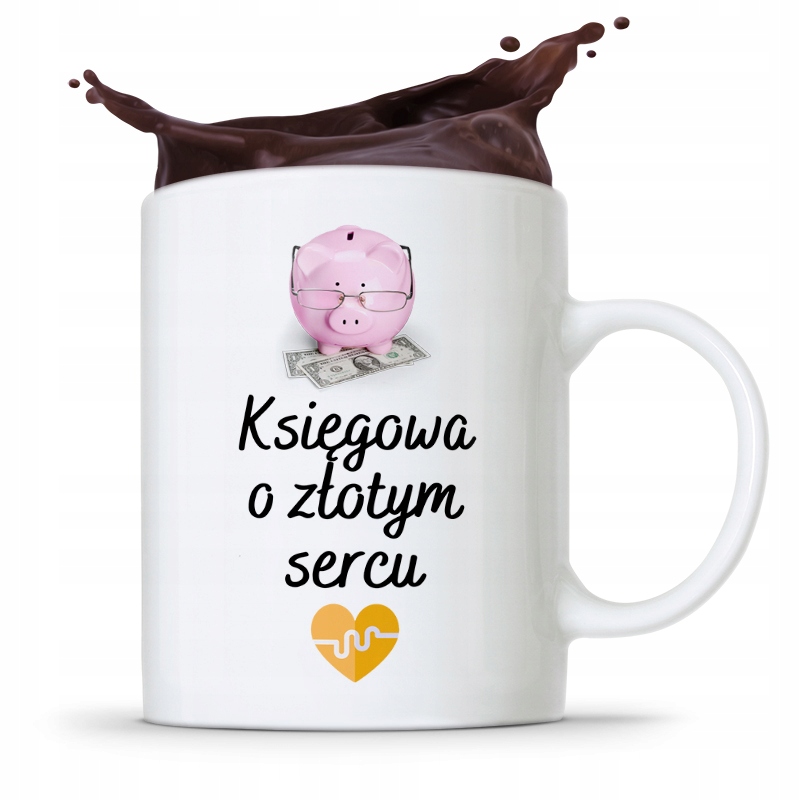 Kubek Księgowej Księgowego Księgowa O Złotym Sercu Z Nadrukiem Ze Zdjęciem