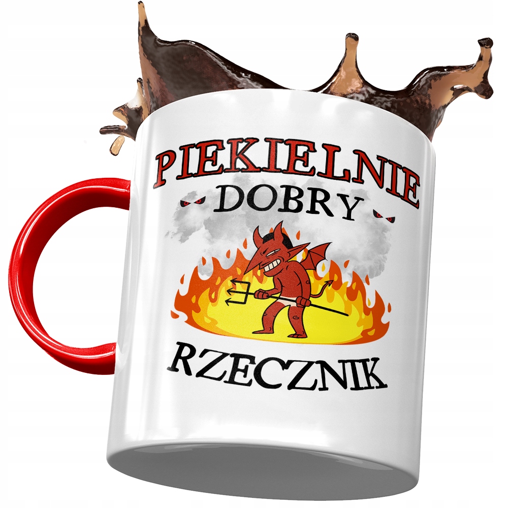 Kubek Czerwony Dla Rzecznika Piekielnie Dobry Z Nadrukiem Ze Zdjęciem