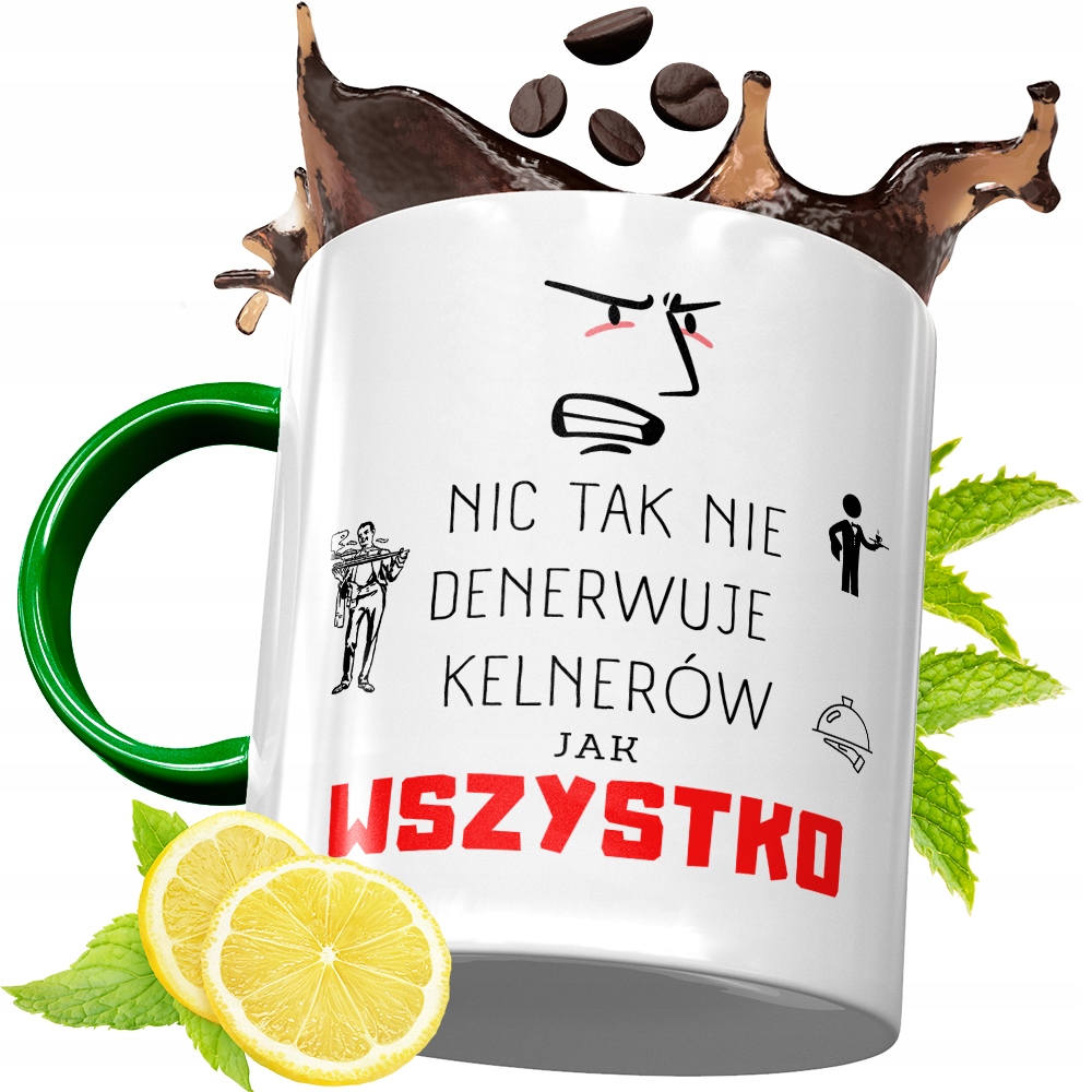 Kubek Zielony Dla Kelnera Kelnerki Na Prezent Z Nadrukiem Ze Zdjęciem