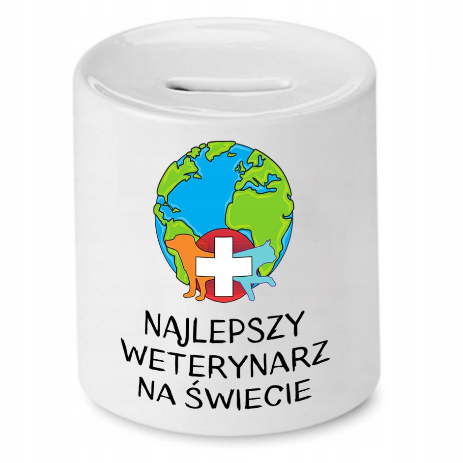 Skarbonka Dla Weterynarza Najlepszy Na Świecie Z Nadrukiem Ze Zdjęciem