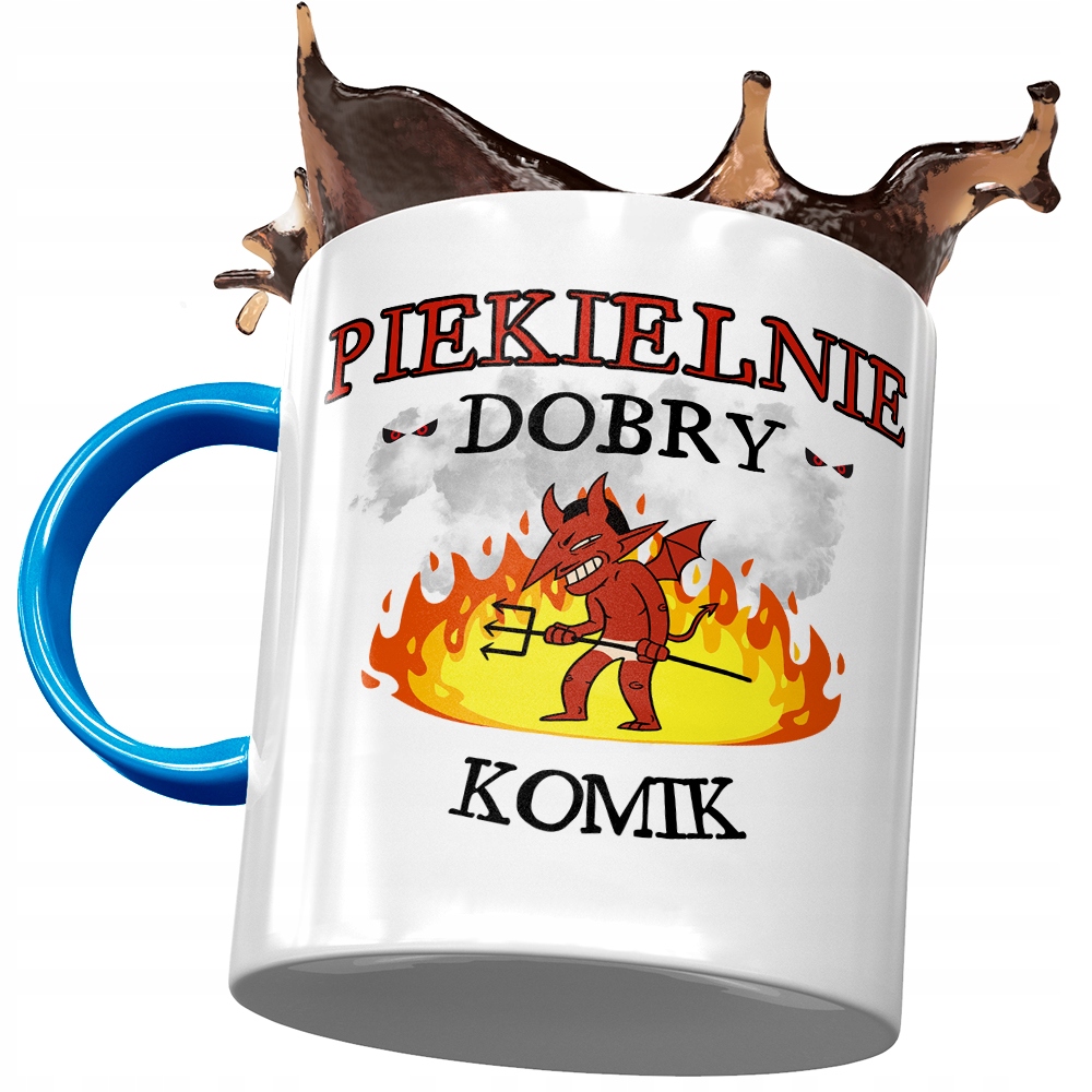 Kubek Błękitny Dla Komika Piekielnie Dobry Z Nadrukiem Ze Zdjęciem