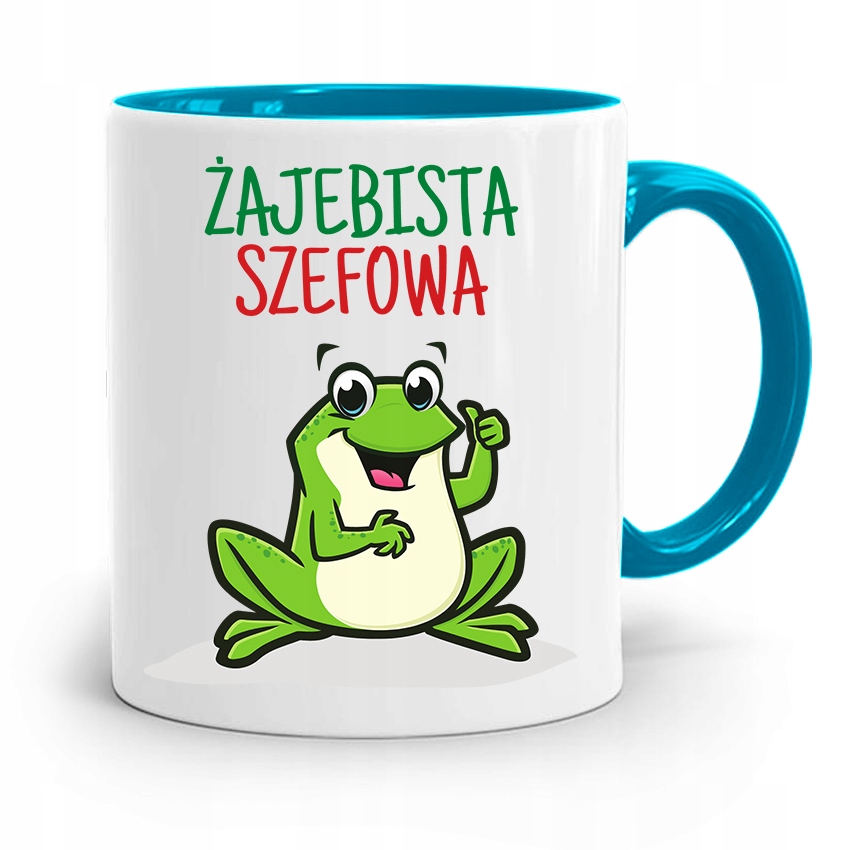 Kubek Błękitny Dla Szefa Szefowa Żajebista Prezent Z Nadrukiem Ze Zdjęciem