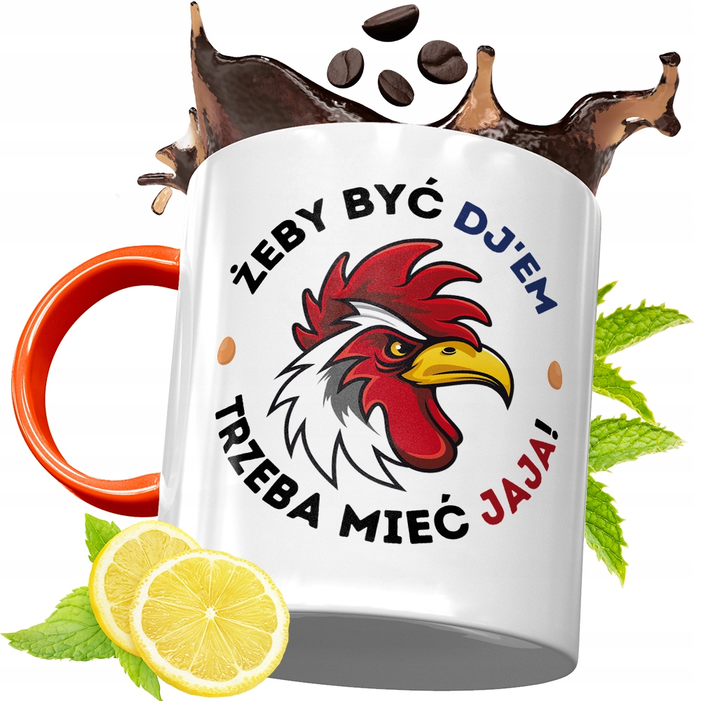 Kubek Pomarańczowy Dla Dja Prezent Z Nadrukiem Ze Zdjęciem