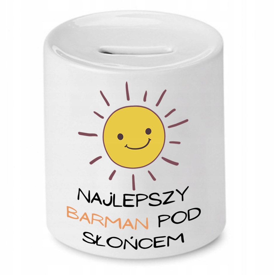 Skarbonka Dla Barmana Najlepszy Barman Pod Słońcem Z Nadrukiem Ze Zdjęciem