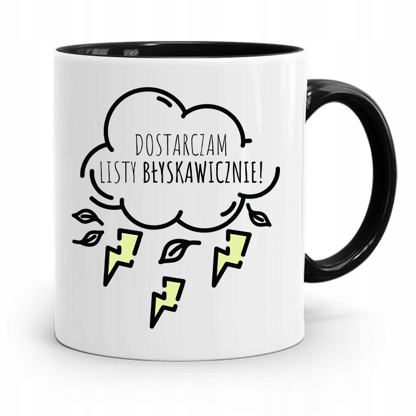 Kubek Czarny Dla Listonosza Dostarczam Listy Z Nadrukiem Ze Zdjęciem