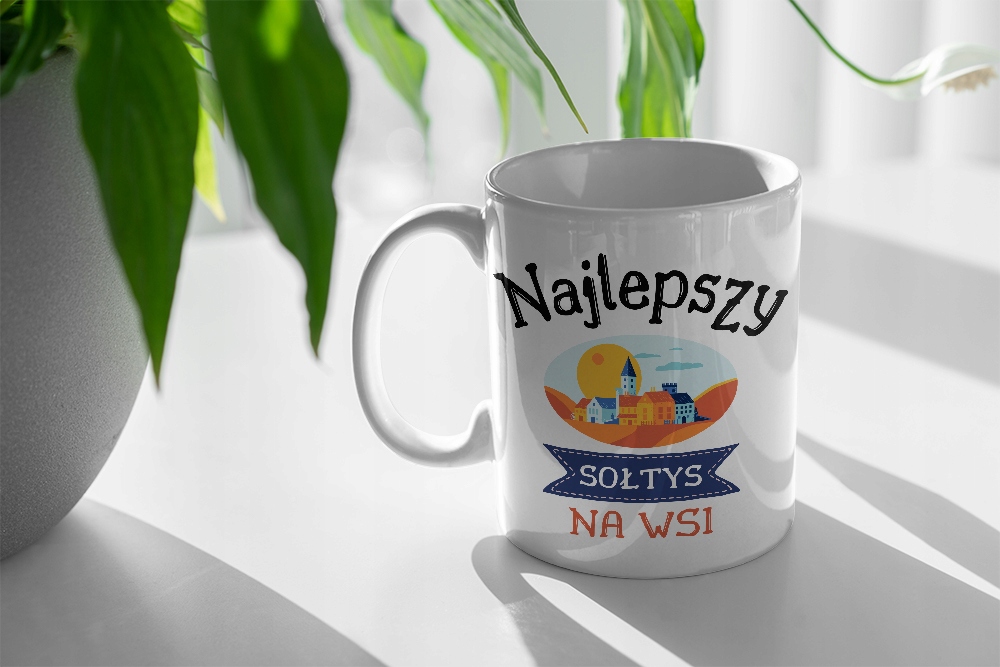 Dla Sołtysa Kubek Błękitny Sołtys Samiec Alfa Z Nadrukiem Ze Zdjęciem