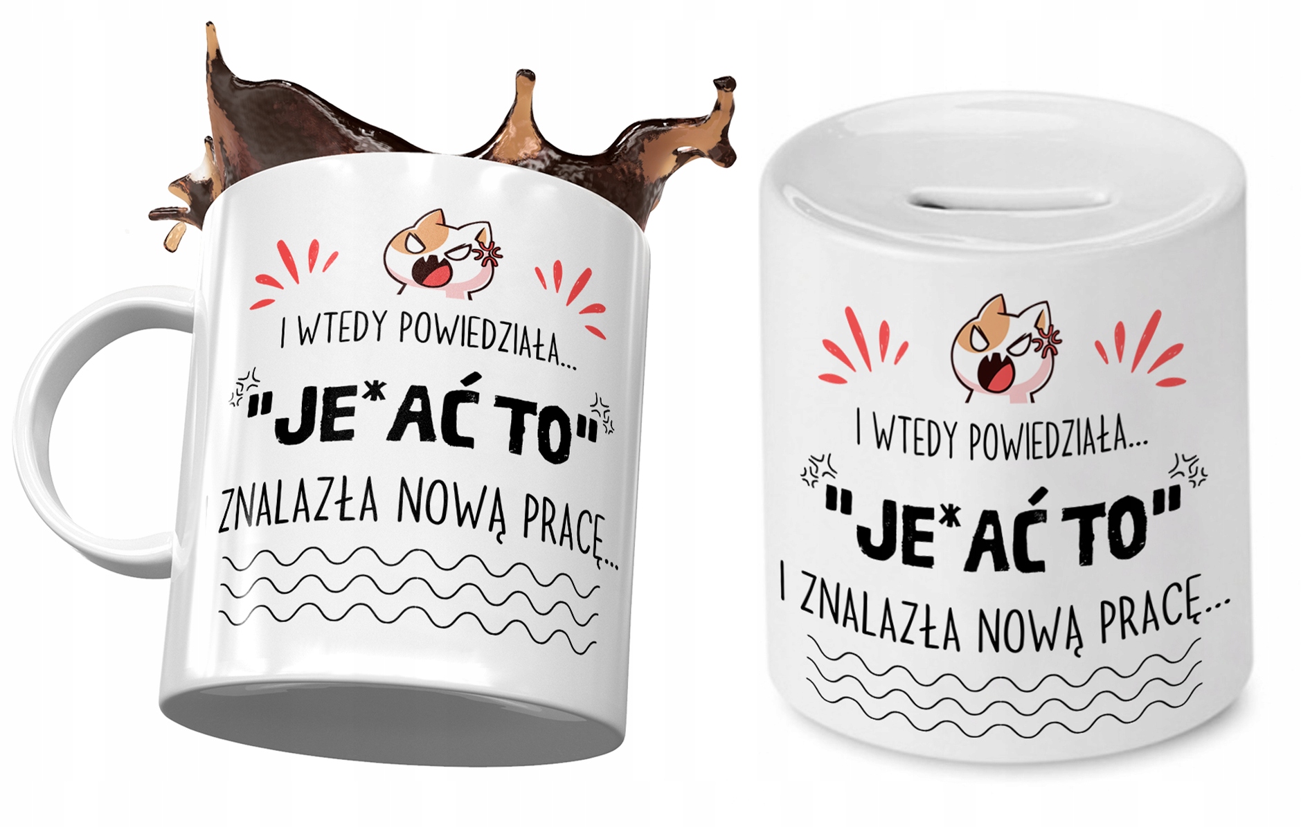 Pożegnanie Z Pracy Zestaw Kubek + Skarbonka Z Nadrukiem Ze Zdjęciem