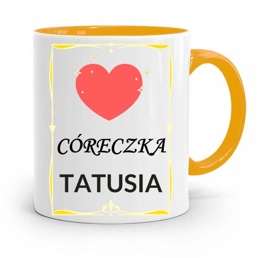 Kubek Żółty Dzień Dziecka Córki Córeczka Tatusia Z Nadrukiem Ze Zdjęciem