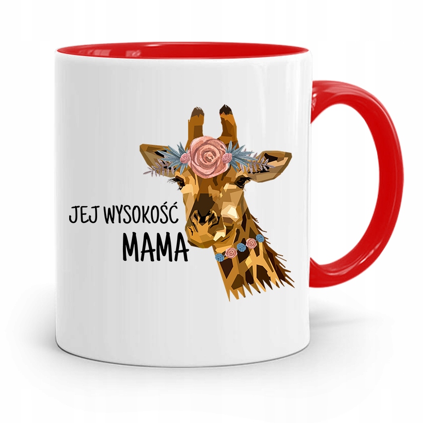 Kubek Czerwony Prezent Dla Mamy Jej Eysokość Mama Z Nadrukiem Ze Zdjęciem