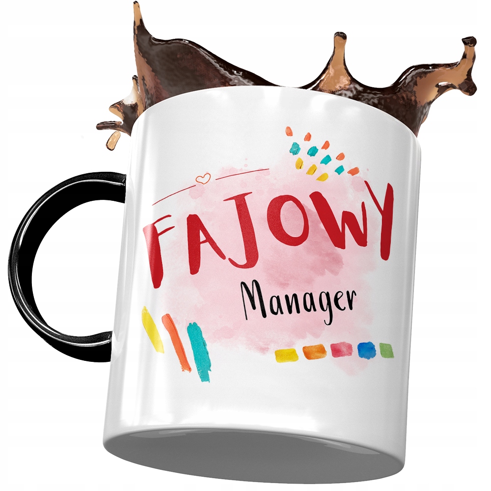 Kubek Czarny Dla Managera Fajowy Manager Z Nadrukiem Ze Zdjęciem