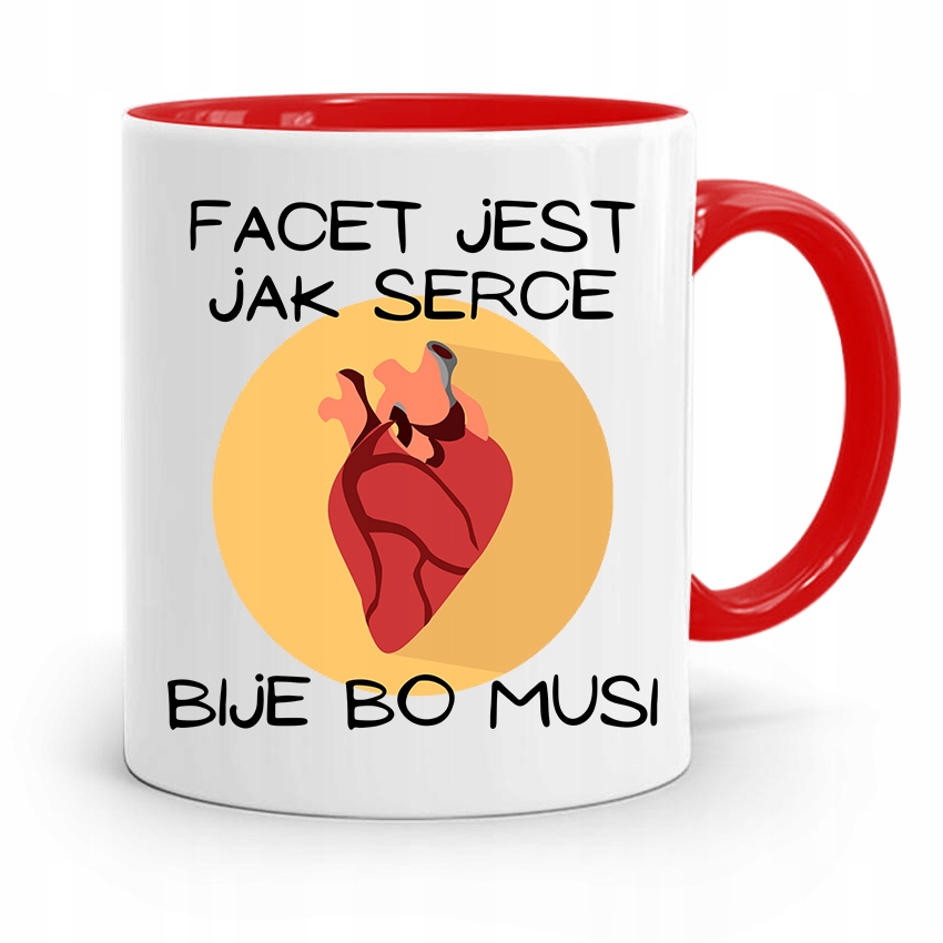Kubek Czerwony Śmieszny Zabawny Facet Jak Serce Z Nadrukiem Ze Zdjęciem