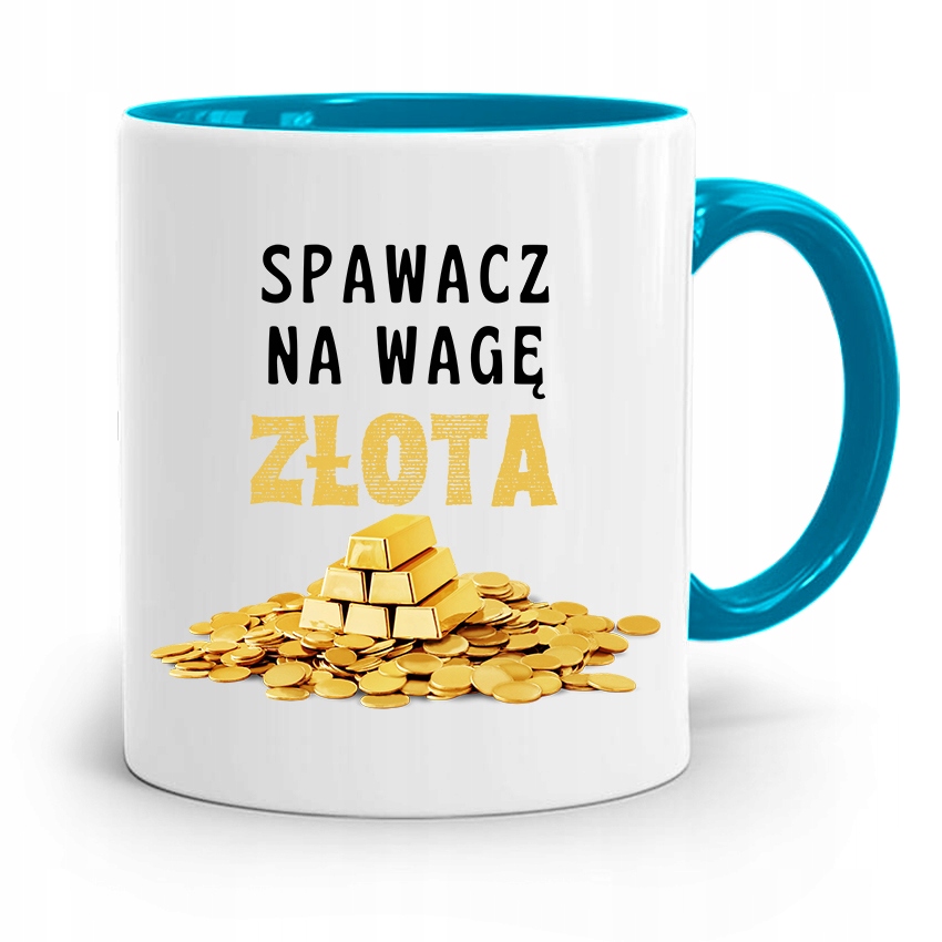 Kubek Błękitny Spawacza Na Wage Złota Prezent Z Nadrukiem Ze Zdjęciem