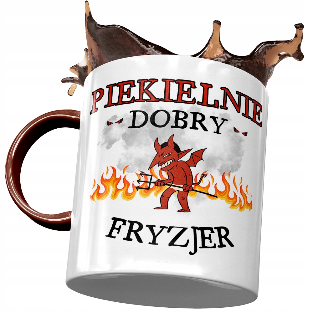 Kubek Bordowy Dla Fryzjera Piekielnie Dobry Z Nadrukiem Ze Zdjęciem