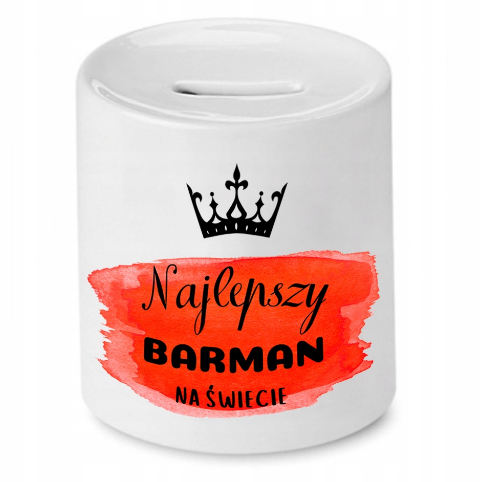 Skarbonka Dla Barmana Najlepszy Barman Na Świecie Z Nadrukiem Ze Zdjęciem