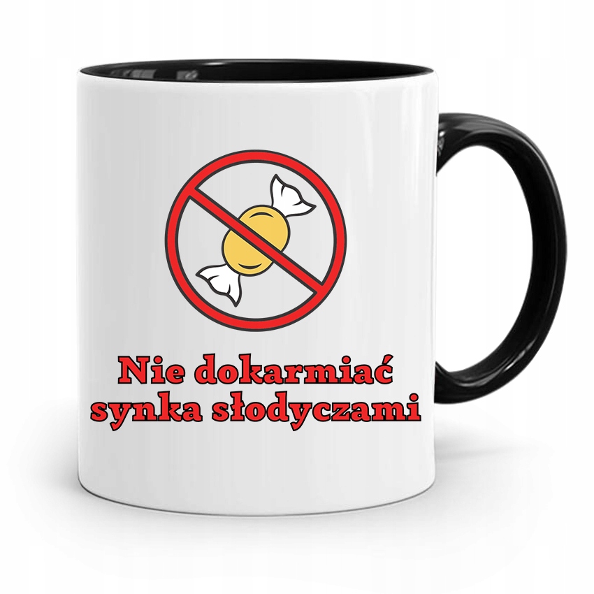 Kubek Czarny Prezent Dla Syna Nie Dokarmiać Z Nadrukiem Ze Zdjęciem