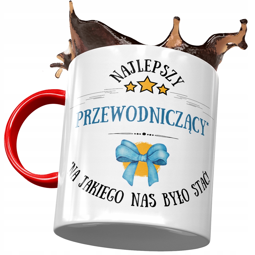 Kubek Czerwony Dla Przewodniczącego Najlepszy Z Nadrukiem Ze Zdjęciem