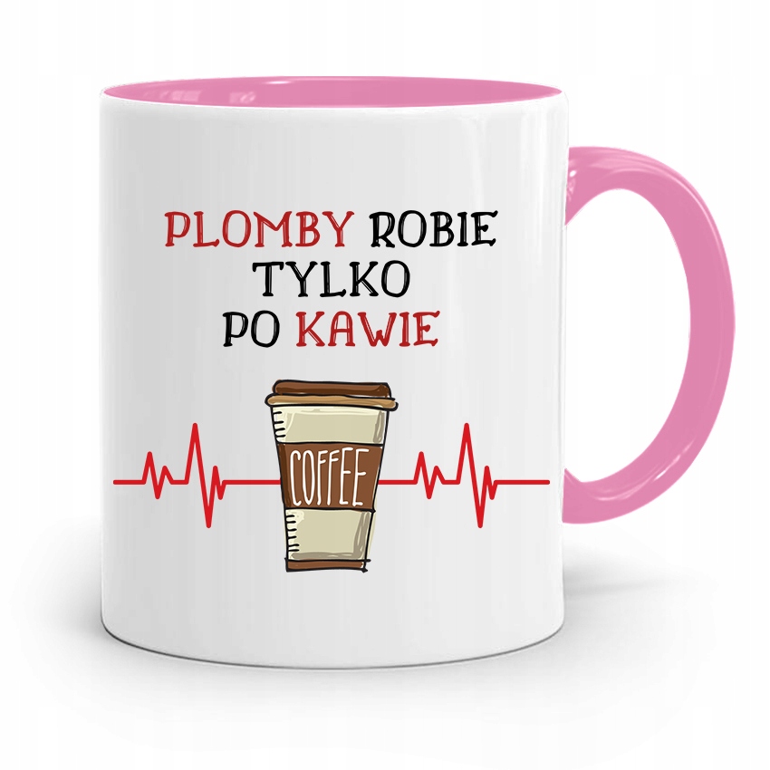 Kubek Różowy Prezent Dentysty Plomby Po Kawie Z Nadrukiem Ze Zdjęciem