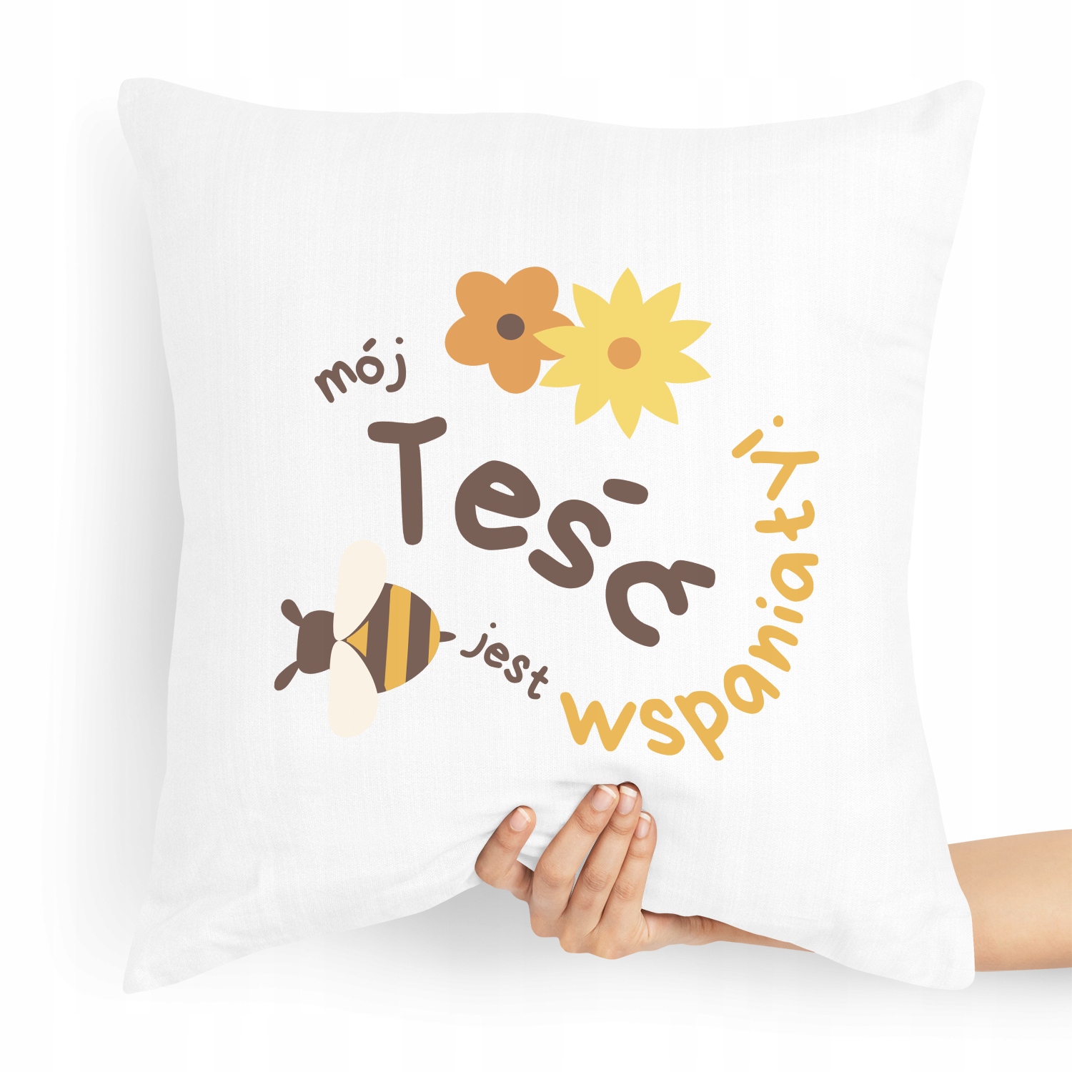 Poduszka Prezent Dla Teścia Mój Teść Wspaniały Z Nadrukiem Ze Zdjęciem