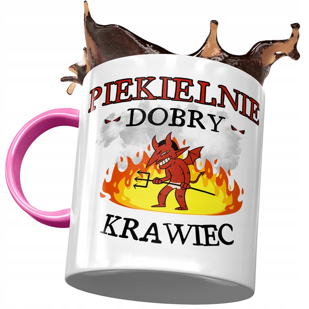 Kubek Różowy Dla Krawca Piekielnie Dobry Krawiec Z Nadrukiem Ze Zdjęciem