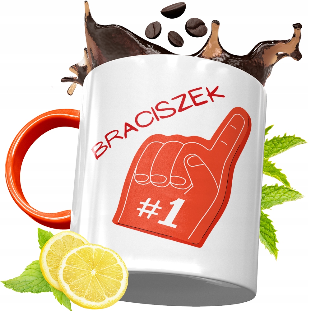 Kubek Pomarańczowy Dla Brata Braciszka Na Prezent Z Nadrukiem Ze Zdjęciem