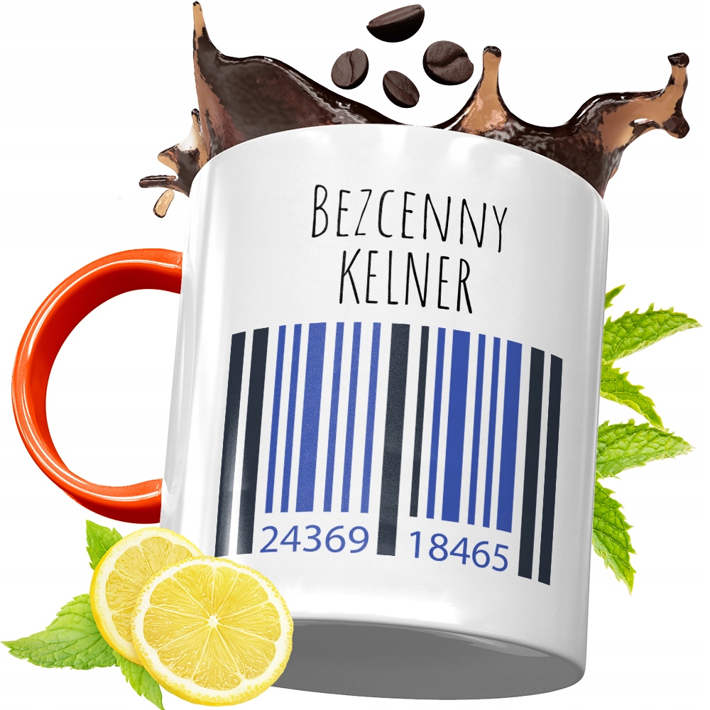 Kubek Pomarańczowy Dla Kelnera Prezent Z Nadrukiem Ze Zdjęciem