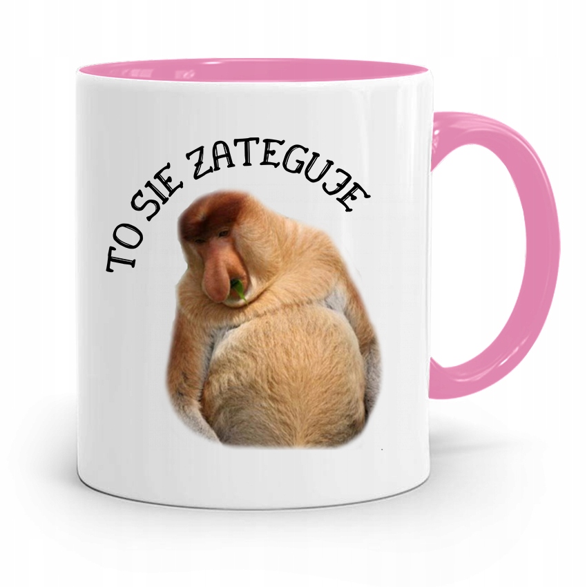 Kubek Różowy Nosacz Janusz To Się Zateguje Prezent Z Nadrukiem Ze Zdjęciem
