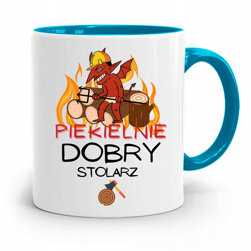 Kubek Błękitny Stolarza Piekielnie Dobry Stolarz Z Nadrukiem Ze Zdjęciem