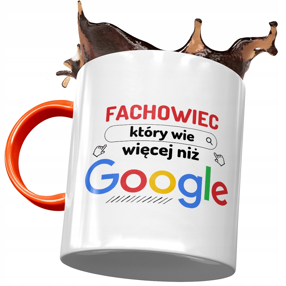 Kubek Pomarańczowy Dla Fachowca Który Wie Więcej Z Nadrukiem Ze Zdjęciem