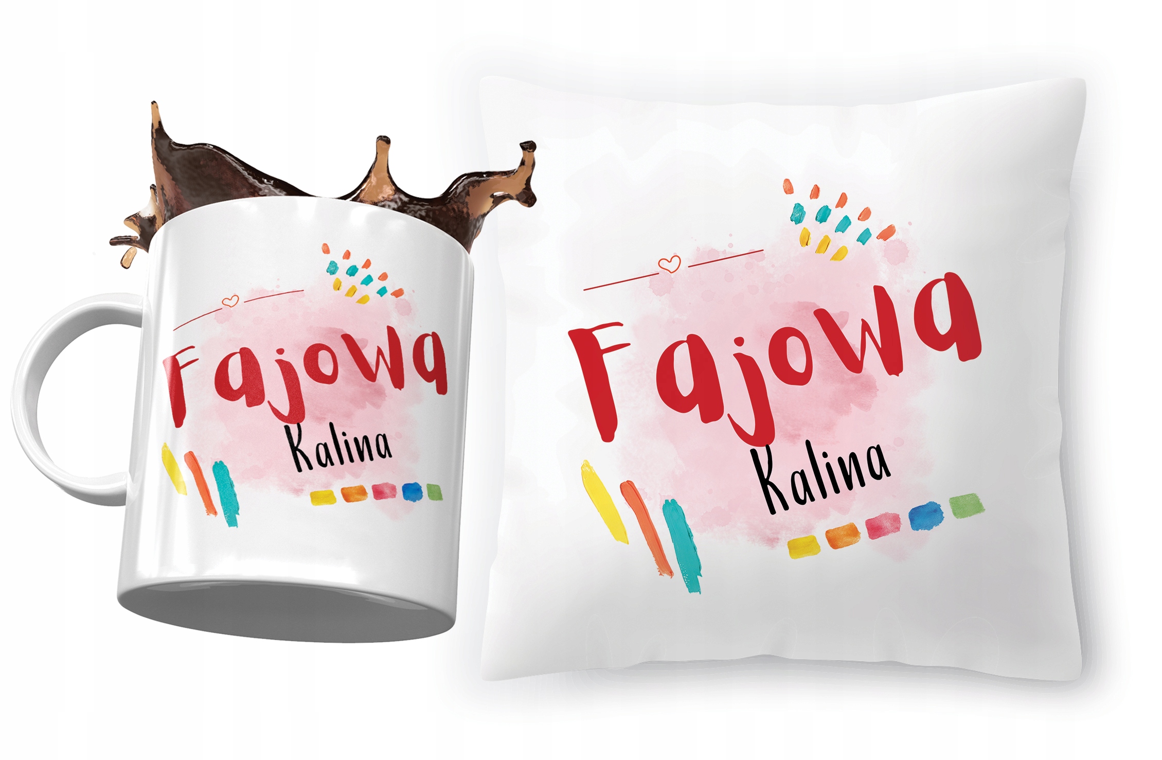Zestaw Dla Kaliny Poduszka + Kubek Na Prezent Z Nadrukiem Ze Zdjęciem