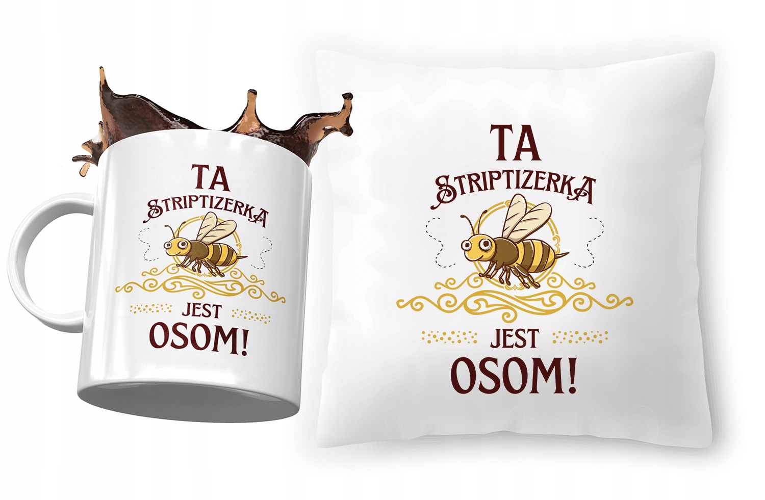 Zestaw Dla Striptizerki Poduszka + Kubek Prezent Z Nadrukiem Ze Zdjęciem