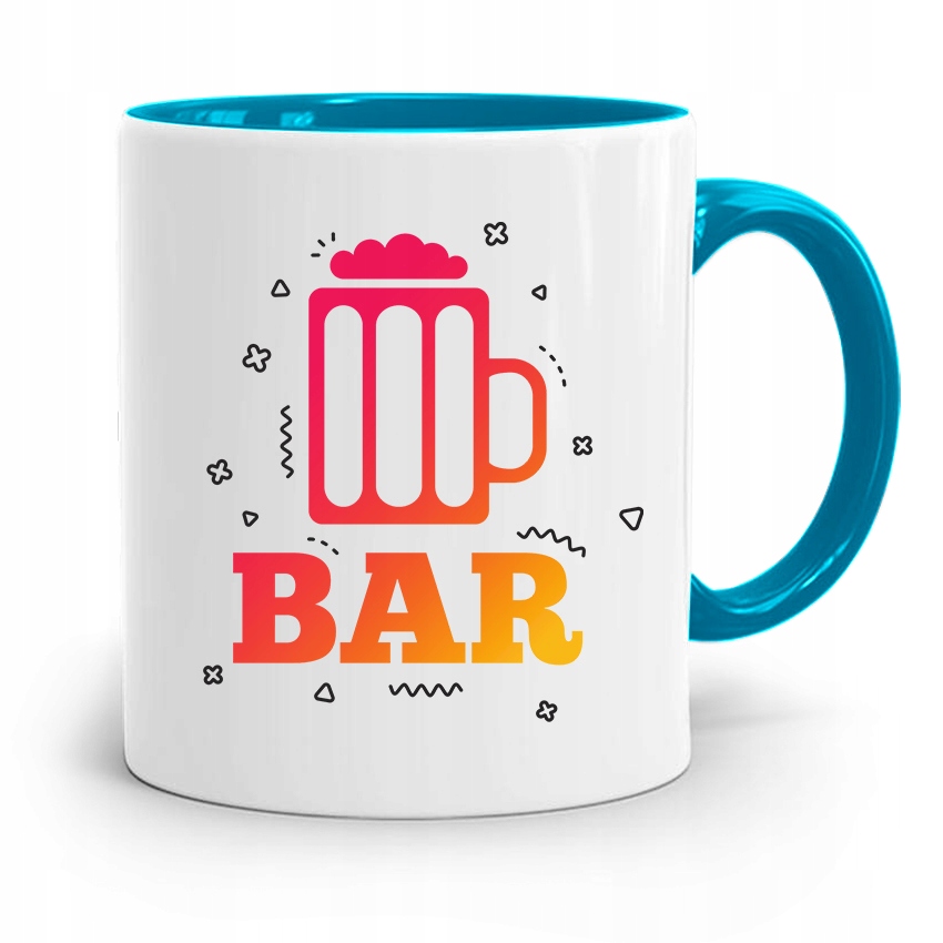 Kubek Błękitny Dla Barmana Najlepszy Barman Bar Z Nadrukiem Ze Zdjęciem