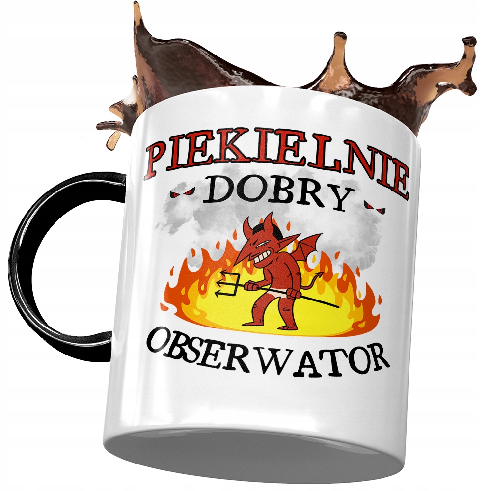 Kubek Czarny Dla Obserwatora Piekielnie Dobry Z Nadrukiem Ze Zdjęciem