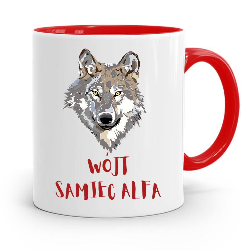 Dla Wójta Kubek Czerwony Wójt Samiec Alfa Prezent Z Nadrukiem Ze Zdjęciem