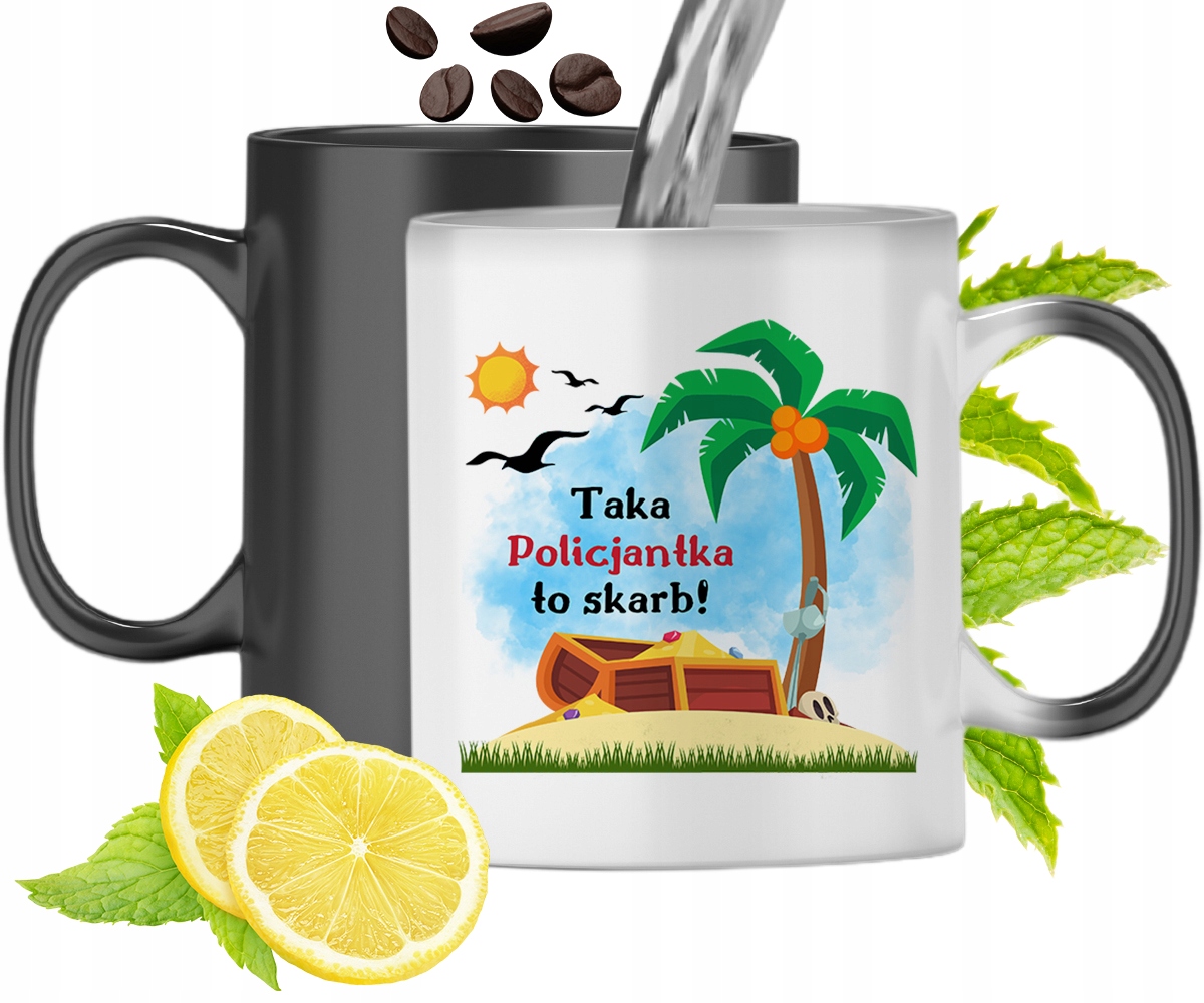 Dla Policjantki Kubek Magiczny Na Prezent Z Nadrukiem Ze Zdjęciem