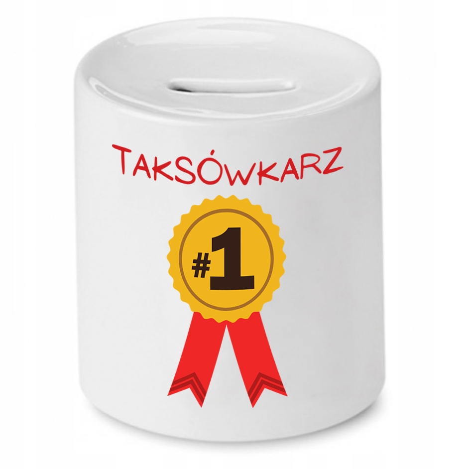 Skarbonka Dla Taksówkarza Numer Jeden Prezent Z Nadrukiem Ze Zdjęciem