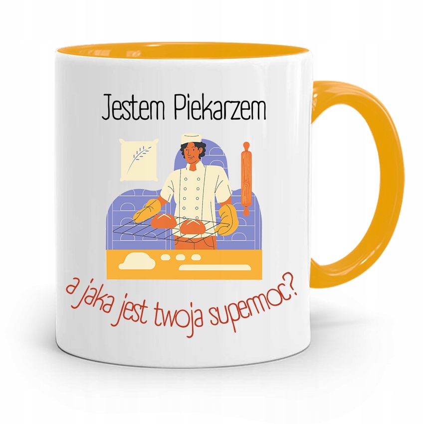 Kubek Żółty Dla Piekarza Jestem Piekarzem Prezent Z Nadrukiem Ze Zdjęciem